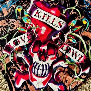 Ed Hardy Skull Bandana Love Kills Slowly Black